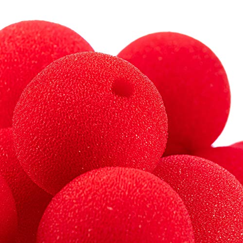 com-four® 12x Narices de payaso de espuma - Nariz falsa en rojo para disfraces para carnaval y otras fiestas temáticas - Nariz payaso espuma, Ø 5 cm (12 piezas)