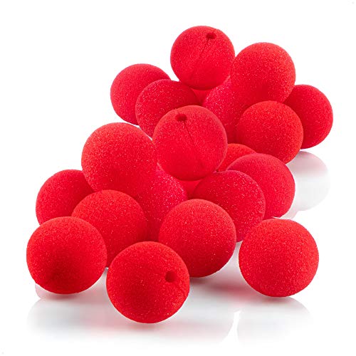 com-four® 24 narices de payaso hechas de espuma - narices falsas en rojo para disfraces, Ø 5cm, para carnaval, fiesta de disfraces u otras fiestas temáticas (24 piezas)