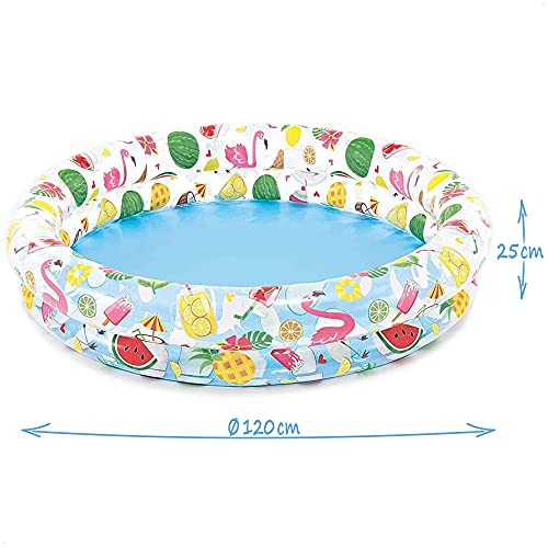 com-four® Piscina Infantil Redonda - Piscina Infantil Hinchable - Piscina - Pequeña Piscina emergente para el jardín - Aprox. 120 x 25 cm