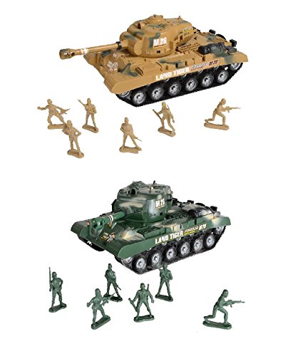 "Combat Mission" Boys fricción Desarrollado tanque de ejército y soldados Militar Playset