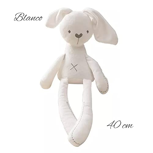 Conejo patas largas peluche blanco Bellverbox