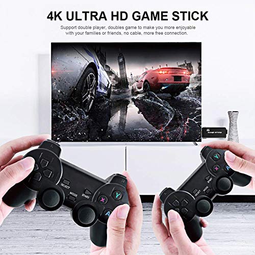 Consola de Juegos Retro USB Consola Inalámbrica Game Stick Consola de Videojuegos HD Salida de TV HDMI 4K Regalo de Doble Jugador para Adultos y Niños (Controlador y Game Stick)