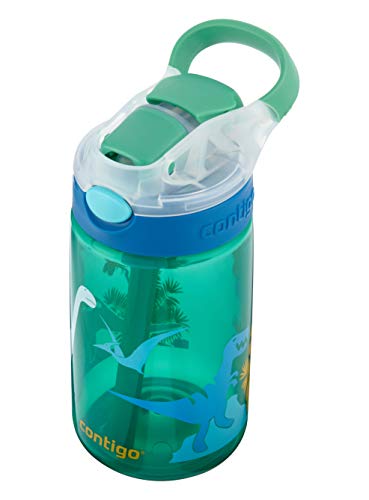 Contigo Gizmo Flip Botella, Unisex-Baby, Jungle Green Dino, 420ml