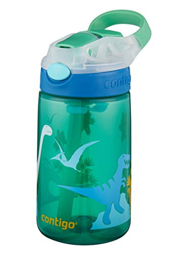 Contigo Gizmo Flip Botella, Unisex-Baby, Jungle Green Dino, 420ml