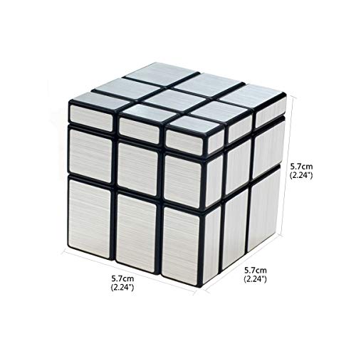 Cooja Cubo Mirror Cubo Espejo, Magic Cube 3x3 Cubo Especial Silver Mirror, Pegatinas Cube Cubo de Velocidad