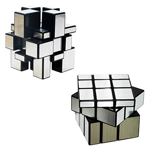 Cooja Cubo Mirror Cubo Espejo, Magic Cube 3x3 Cubo Especial Silver Mirror, Pegatinas Cube Cubo de Velocidad