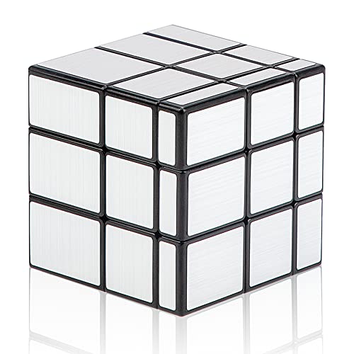 Cooja Cubo Mirror Cubo Espejo, Magic Cube 3x3 Cubo Especial Silver Mirror, Pegatinas Cube Cubo de Velocidad