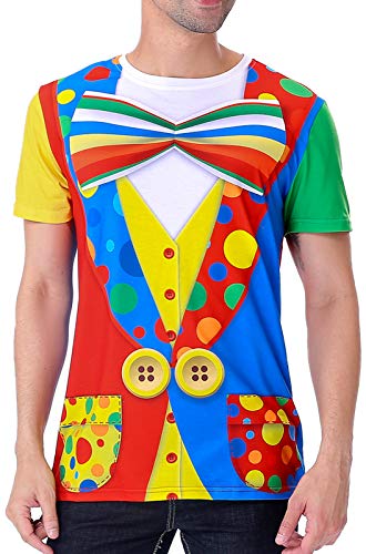 COSAVOROCK Disfraz de Payaso para Hombre Camiseta (4XL, Bowtie)