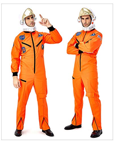 COSOER Traje Espacial De Astronauta Cosplay para Padres E Hijos Uniforme De Piloto De Espacio Blanco para Fiesta De Disfraces De Halloween,Yellow-AdultL