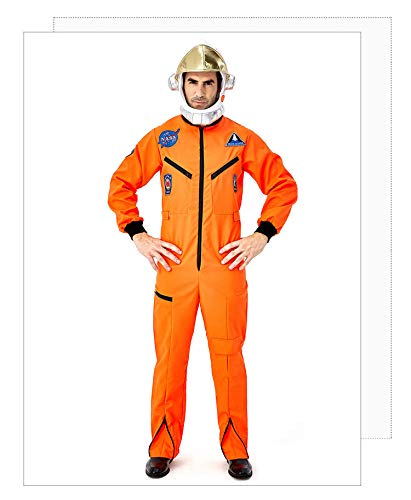 COSOER Traje Espacial De Astronauta Cosplay para Padres E Hijos Uniforme De Piloto De Espacio Blanco para Fiesta De Disfraces De Halloween,Yellow-AdultL