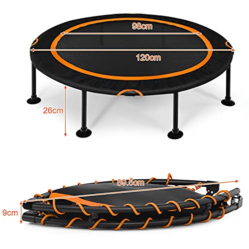 COSTWAY Mini Cama Elástica de φ120 cm Trampolín Fitness para Interior y Exterior para Niño y Adulto (Naranja)