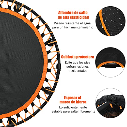 COSTWAY Mini Cama Elástica de φ120 cm Trampolín Fitness para Interior y Exterior para Niño y Adulto (Naranja)