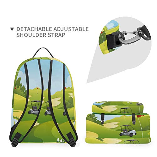 CPYang Mochila Escolar Sport Club Pelota de Golf Desmontable Hombro Crossbody Bolsa de Viaje portátil Backapck para niñas niños Mujeres Hombres