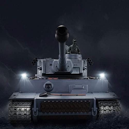 Crawler RC Tank 2.4G Wireless USB Charger Cable Remote Control Panzer Tank 1:16 Military Vehicle with Sound Rotating Turret and Recoil Action When Cannon Artillery Shoots Xmas Gifts