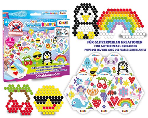 CRAZE- Cuentas de fusibles Fuse Splash BEADYS Stencil Set para Craft Beads Girls Motive 11096, Multicolor