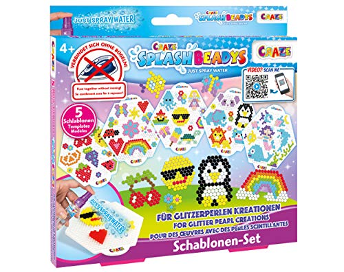 CRAZE- Cuentas de fusibles Fuse Splash BEADYS Stencil Set para Craft Beads Girls Motive 11096, Multicolor