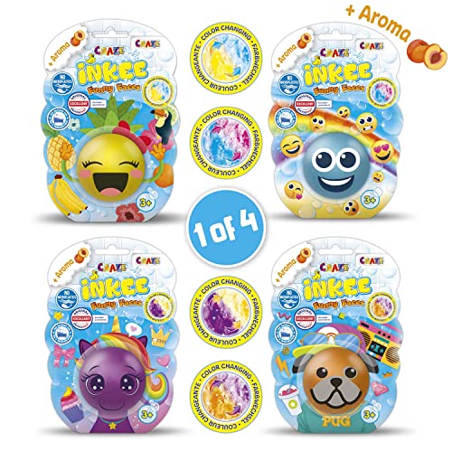 CRAZE INKEE Funny Faces Bombas Niños, Cambia Burbujas Perro Unicornio piña Emoji Color Juguetes baño, 22450, Multicolor