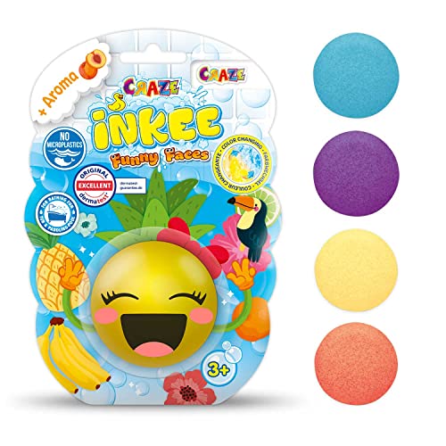 CRAZE INKEE Funny Faces Bombas Niños, Cambia Burbujas Perro Unicornio piña Emoji Color Juguetes baño, 22450, Multicolor