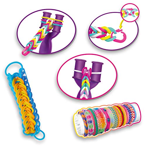 CRAZE Loops Mega Bundle 24096 - Juego de 2 Anillos de Tobillo con Muchos Accesorios, Pulsera para niñas, Multicolor