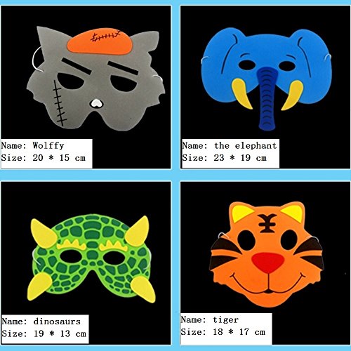 Creativee 20 x Niños Eva Foam Wild Animal de Granja Máscaras Fiesta Juguetes de llenado de Bolsillo, Las actuaciones de la Etapa Parte Celebrar máscaras- diseños Surtidos (Pack de 20)