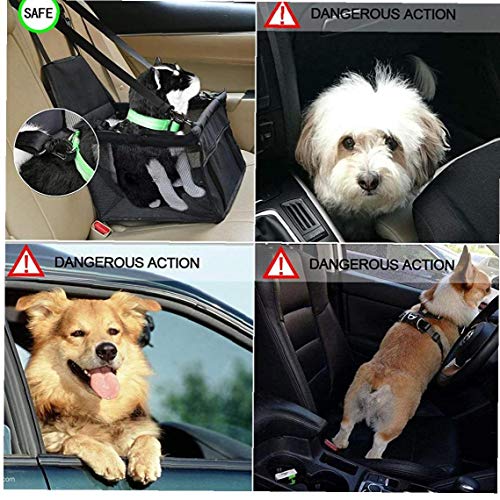 Cubierta de Asiento de Coche con Perro Asiento Libre del Animal doméstico de la Correa Cubiertas Impermeables Doblar hacia Abajo Flaps pequeña Cesta Hamaca (Pata de la médula de impresión)