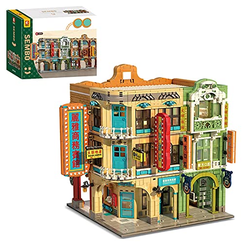 Cxcdxd Bloques de construcción de Arquitectura Retro Oriental, 4039 Piezas, Kit de Vista de Calle Modular, Bloques de construcción de Abrazadera, compatibles con Lego House