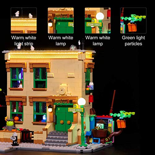 Cxcdxd Juego de iluminación LED para Barrio Sésamo, Compatible con el Modelo de Bloques de construcción Lego 21324 - Sin Juego de Lego - Versión de Control Remoto