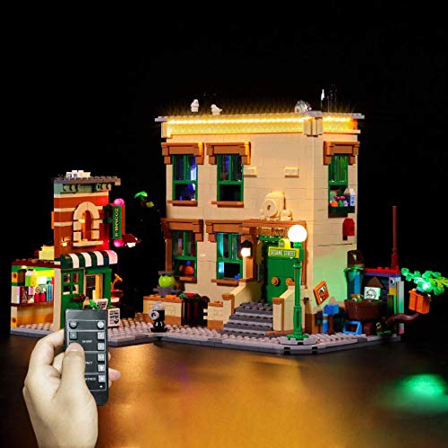 Cxcdxd Juego de iluminación LED para Barrio Sésamo, Compatible con el Modelo de Bloques de construcción Lego 21324 - Sin Juego de Lego - Versión de Control Remoto