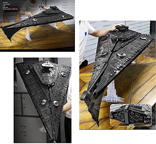 Cxcdxd Technology Star Destroyer Model con Soporte de exhibición, Interstellar Star Destroyer, 10368 Piezas Modelos de Bloques de sujeción, Super Star Spaceship Juego de construcción Grande compa