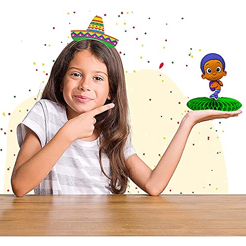 CYSJ Bubble Guppies Globos Pancarta de Feliz Cumpleaños Adornos para Pastel de Juegos para Niños Adultos Decoraciones de Fiesta de Cumpleaños Suministros Decoración Kids Gift