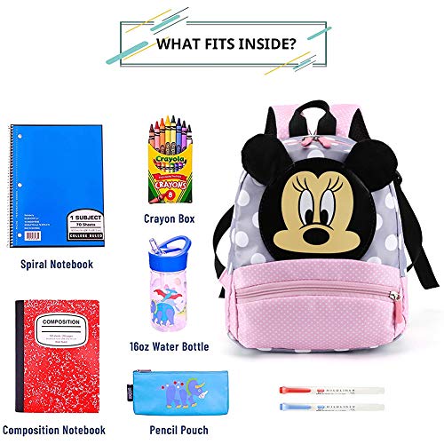 CYSJ Mochilas Escolares, Mochila 3D Minnie Mickey Mouse, Mochila Escolar para Niños, Mochila de Gran Capacidad,Mochila de Viaje para Deportes al Aire Libre, Regalo de Cumpleaños para Niños