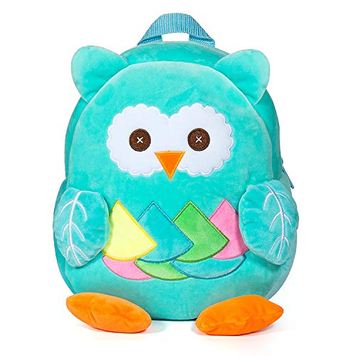 Czemo Mochila Infantil Guarderia Bolso del Cabrito Mochila para Niña y Niño 1-3 años (Búho Azul)