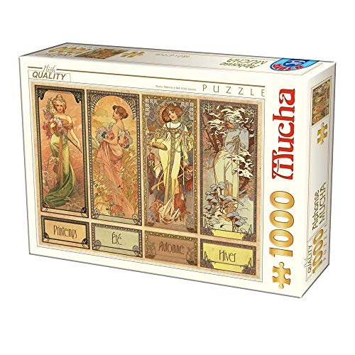 D-Toys 75901/ MU 12 - Puzzle (1000 Piezas), diseño de Alphonse Mucha Seasons