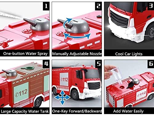 Darenbp Coche de control remoto 1:26 Chorro de agua a control remoto Camión de bomberos de carga Juguete móvil Coche de alta velocidad Coche de escalada Coche de carreras eléctrico Modelo de control r