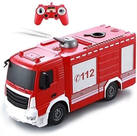 Darenbp Coche de control remoto 1:26 Chorro de agua a control remoto Camión de bomberos de carga Juguete móvil Coche de alta velocidad Coche de escalada Coche de carreras eléctrico Modelo de control r