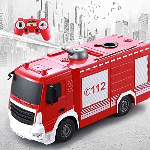 Darenbp Coche de control remoto 1:26 Chorro de agua a control remoto Camión de bomberos de carga Juguete móvil Coche de alta velocidad Coche de escalada Coche de carreras eléctrico Modelo de control r