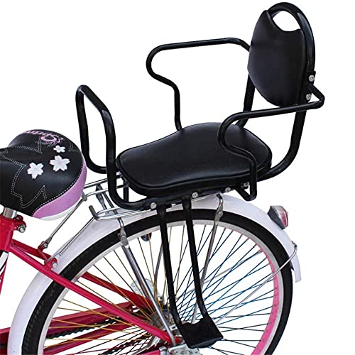 Dbtxwd Asiento Trasero Universal para Bicicleta para Niños con Reposapiés/Reposabrazos, Valla Desmontable Asiento Trasero para Bicicleta para Niños Asiento Portabebés De Seguridad Negro