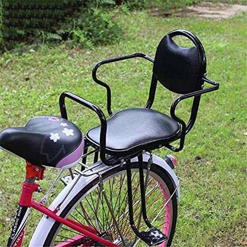 Dbtxwd Asiento Trasero Universal para Bicicleta para Niños con Reposapiés/Reposabrazos, Valla Desmontable Asiento Trasero para Bicicleta para Niños Asiento Portabebés De Seguridad Negro