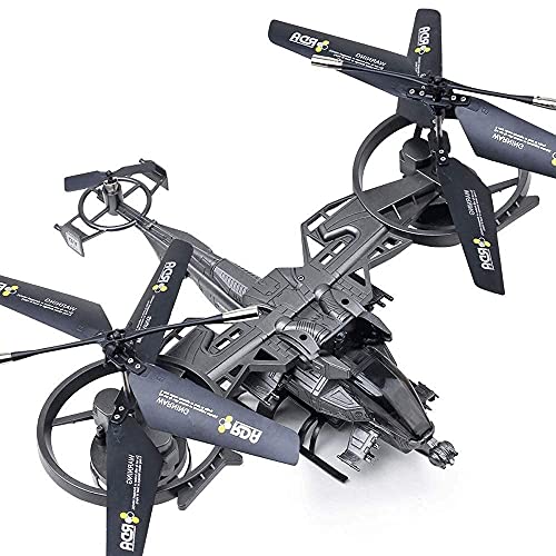 DCLINA Gran tamaño 2.4GHz Control Remoto Helicóptero Combate Dron Cuatro Canales Modelo eléctrico para niños Avión Vuelo Estable Interior y Exterior Fácil operación Juegos multijugador