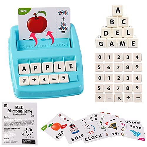 deAO Juego Educativo Infantil - Reconocimiento de Letras, Números y Figuras Conjunto Didáctico de Identificación, Ortografía y Aritmética para Niños y Niñas