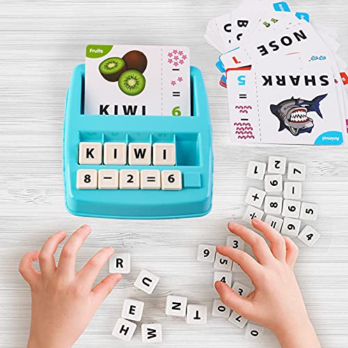 deAO Juego Educativo Infantil - Reconocimiento de Letras, Números y Figuras Conjunto Didáctico de Identificación, Ortografía y Aritmética para Niños y Niñas