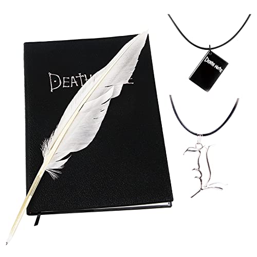 Death Notebook Anime Cosplay pluma L collar libro cadena conjunto anime accesorios 4 piezas negro