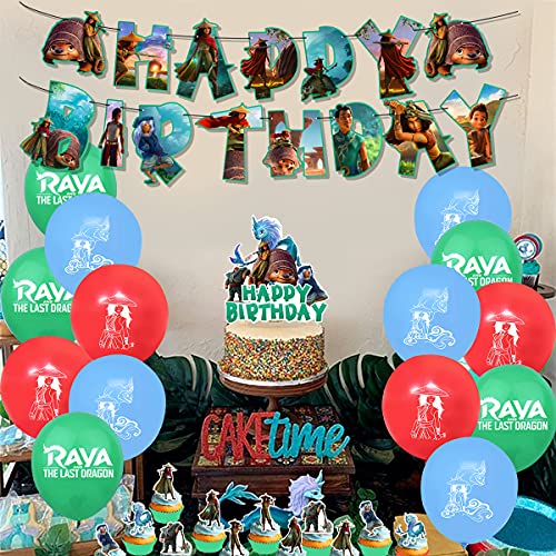 Decoración de Fiesta de cumpleaños con Tema de Raya y el último dragón Suministros de Fiesta incluidos Adornos para Tartas Globos pancartas y Adornos para Niños Ducha de Bebé Fiesta de Cumpleaños