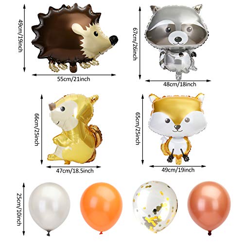 Decoraciones Forestales, Pancarta de Feliz Cumpleaños, Globos de Latex, Globos de Animales,Adorno de Tartas,Stickers Animales,Decoraciones de Fiesta de Cumpleaños para Niños y Niñas