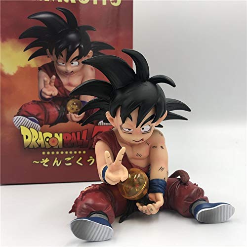 DEERO Chico Goku de Dragon Ball Z, herido, Ver. Figura de acción DBZ Goku Sentado, Gesto de Victoria, Vegeta, Goku, Modelo de colección Super Saiyan (Real Boxed)