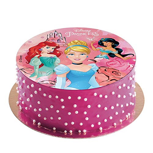 Dekora - Disco Comestible de Princesas Disney para Decoración de Tartas de Cumpleaños - 20 cm