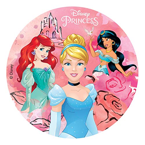 Dekora - Disco Comestible de Princesas Disney para Decoración de Tartas de Cumpleaños - 20 cm