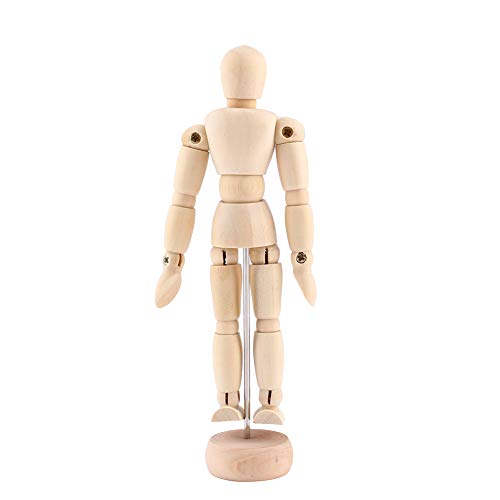 Delaman Maniquí de Madera, Clase de Arte Figura Masculina Maniquí, Maniquí de Dibujo, Artesanía de Madera Modelo Móvil Maniqui para Dibujo( Size : 4.5inch )