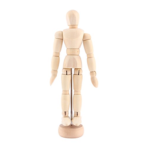 Delaman Maniquí de Madera, Clase de Arte Figura Masculina Maniquí, Maniquí de Dibujo, Artesanía de Madera Modelo Móvil Maniqui para Dibujo( Size : 4.5inch )