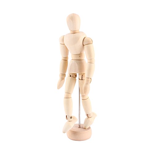 Delaman Maniquí de Madera, Clase de Arte Figura Masculina Maniquí, Maniquí de Dibujo, Artesanía de Madera Modelo Móvil Maniqui para Dibujo( Size : 4.5inch )